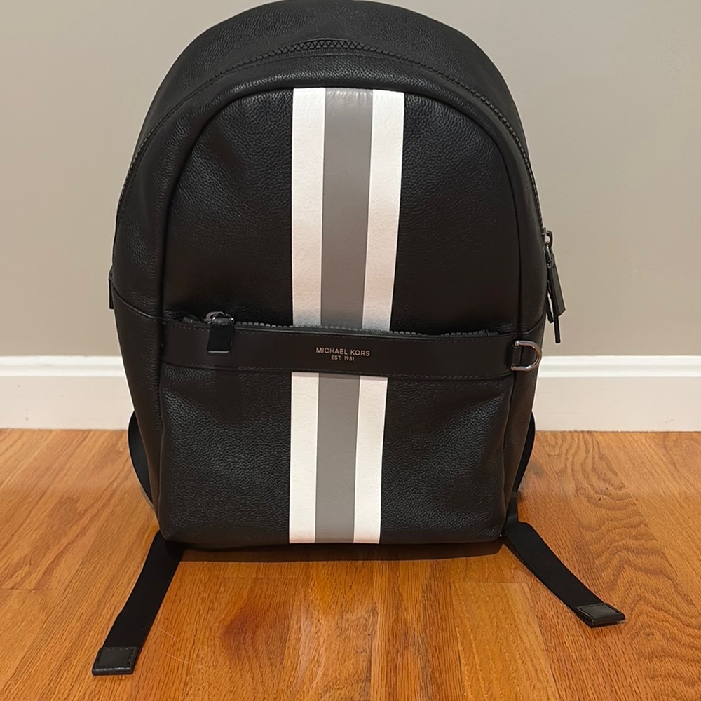 Michael Kors Black and White Minimalist Backpack